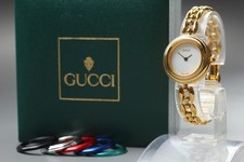 Near MINT / Box Vintage Gucci Change Bezel 11/12.2 26mm Quartz White Dial Women