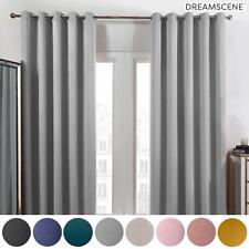 OHS Eyelet Blackout Curtains PAIR of Thermal Ring Top Ready Made Luxury