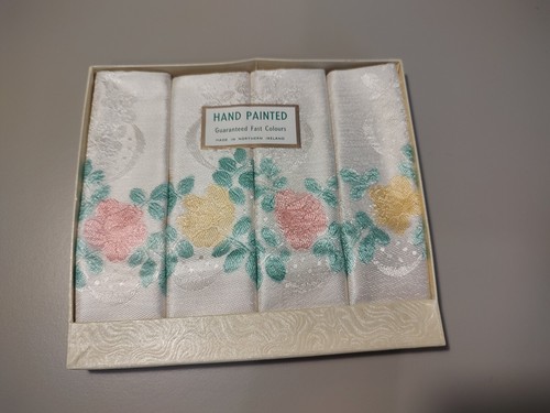 Four vintage white irish - vintage, linen