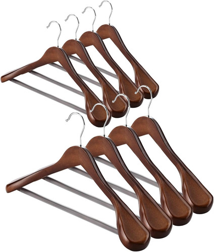 Wide shoulder wooden hangers - shoulder, 8