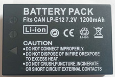 LP-E12 1200mAH 7.2V Battery For Canon  EOS-M M2 100D X7 LC-E12E LPE12