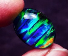 Natural Doublet Australian Black Fire Opal 17.70+ Ct Certified Loose Gemstone