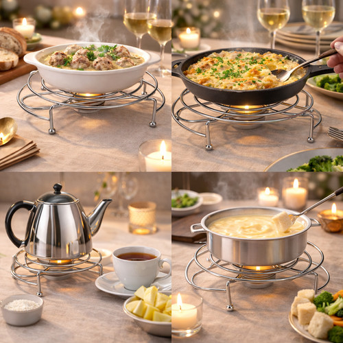 Round single food warmer - round,
