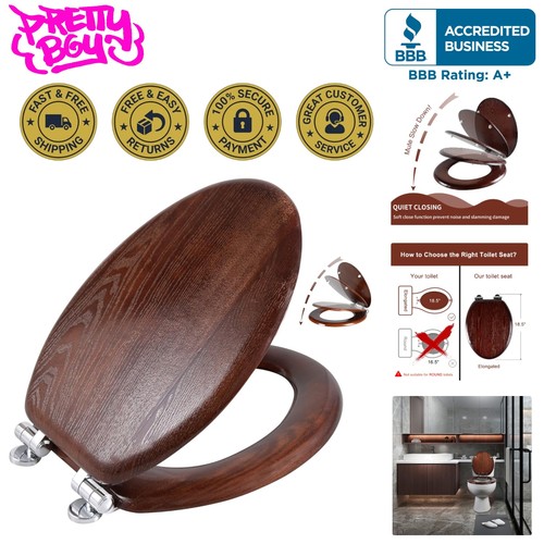 Elongated wood toilet seat - elongated,