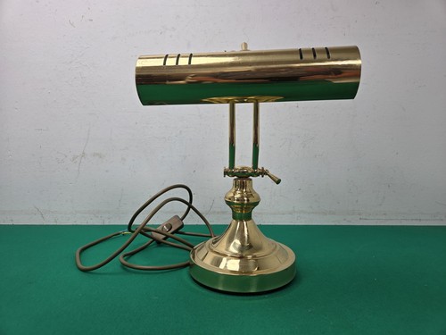 Brass plated bankers desk - plated, lamp