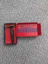 Vintage Gillette Tech Double-Edged Safety Razor - 1930'-1940' With Box