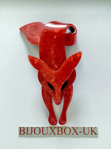 Lea stein fox brooch - stein, brooch.