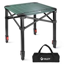 VILLEY Folding Camping Square Table w/Bag Lightweight Aluminum Adjustable Tables