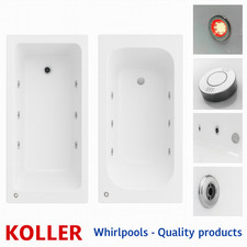 Square Round White Bath Single