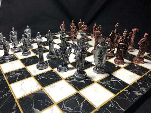 Chess set board crafted - chess,