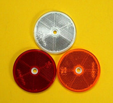 60mm Round Reflectors for Fence Driveway Posts Gates Trailer Caravan Horsebox