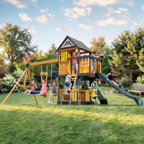 Large wooden kids play - wooden,