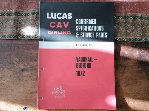 Lucas spare parts list 1972 - parts,