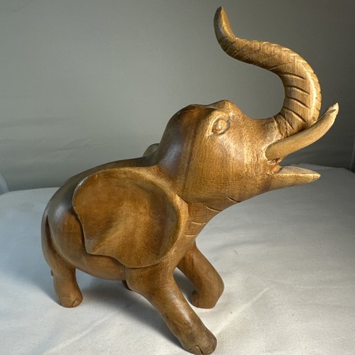 Hand carved wooden elephant - carved,