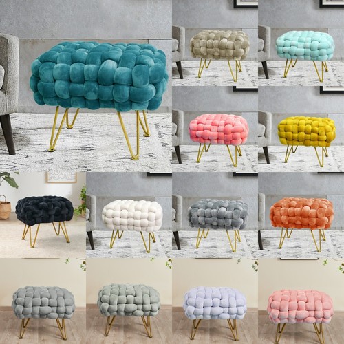 Handwoven velvet ottoman - handwoven,