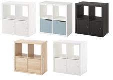 IKEA KALLAX Shelving Unit with Doors Storage Cube Bookcase Multi Colour 77x77cm