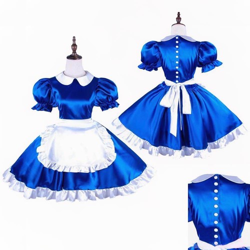 Girl maid sissy blue satin - sissy,