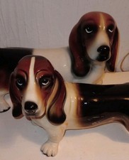 Two Large Coopercraft Vintage Bassett Hound/ Dog Figurines