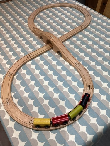 Wooden train set pieces - wooden,