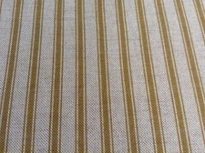 Fabric Linen  Fabric Ticking Stripe Ochre Yellow  Curtain Blind Upholstery