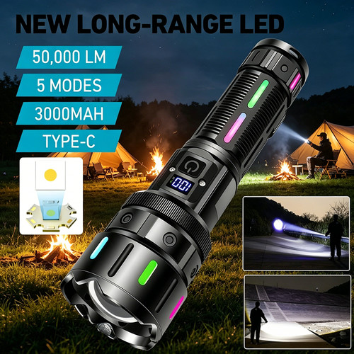 50000 led flashlight - lm,