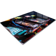 Mortal Kombat Arcade Machine Red Yellow Blue Retro Gaming Glass Chopping Board