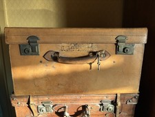 Antique/Vintage  Leather Double Hat Box/Suitcase Herbert Johnson, Bond Street #3