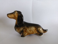 SAUSAGE DOG DACHSHUND FIGURE ORNAMENT CERAMIC MINIATURE 