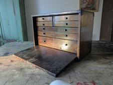 Vintage Oak 1930s Chest Drawer Vintage Engineers Wooden Tool Box Toolmakers Box 