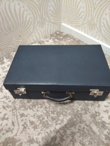 Vintage navy blue travel case - vintage,