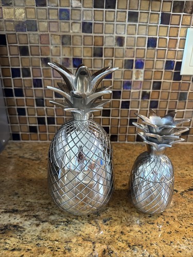 Vintage silver metal pineapple - vintage,