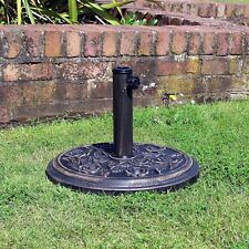 Cast Iron Round Umbrella Parasol Base Stand Patio Outdoor Garden Heavy 9kg