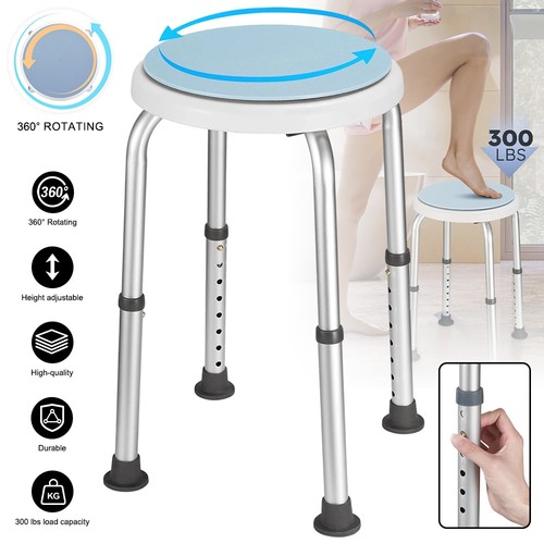 Adjustable round shower stool - round,