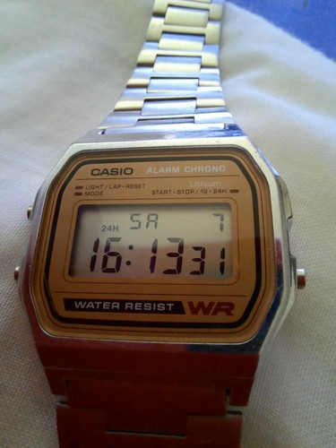 Casio watch a158we gold dial - casio,