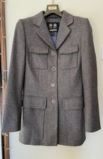 MUSTO Women’s ‘Lovat Mill’ Scottish Tweed Fitted Jacket- Brown/Blue Mix - Size 8
