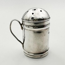 NOVELTY FLOUR DREDGER PEPPERPOT STERLING SILVER VICTORIAN 1890 Saunders Shepherd