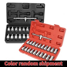 21x 3/8" Oil Drain Sump Plug Key Socket Set Axel Removal Spanner Wrench Tool Kit