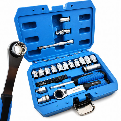 Through socket set - socket, metric