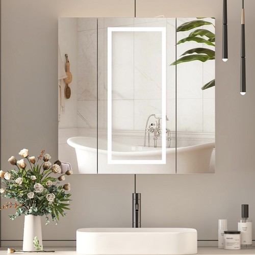 Led lighted bathroom mirror - bathroom,