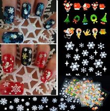 Christmas Snowflakes,Stars,Bows,Snowman, French Tips Nail Art Stickers 3D