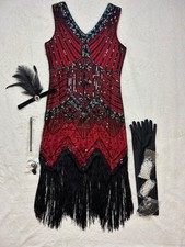 Black Red 1920s Gatsby Flapper