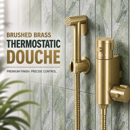 Brushed brass thermostatic - brass,