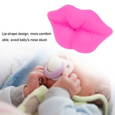 (Rose Red)Cute Lip Shape Baby Soother Dummy Pacifier Funny Anti Off Silicone BS