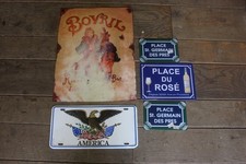 Street sign and plaque x 5 French and America metal vintage plaques