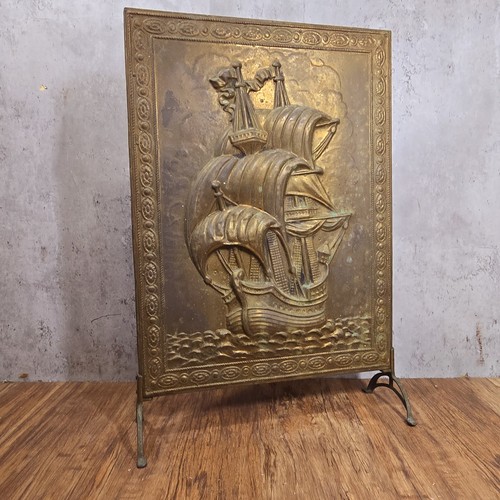 Vintage embossed ship galleon - embossed,