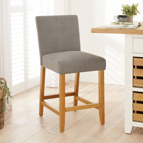 Bar stool monty grey - grey, fabric