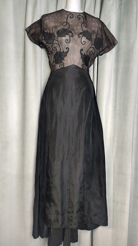 1930 black designer bustle - 1930's,