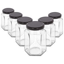 250ml Hexagonal Glass Jam Jars
