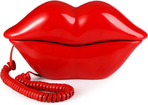 Red mouth telephone - red, telephone,