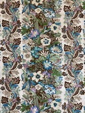 2 x Remnants of Vintage Liberty Of London Fabric - Floral Stripe - used 